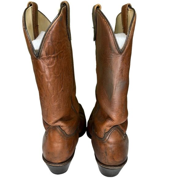 ACME Cowboy Boots Men D Brown Leather Pointed Toe Made In USA Vintage Size 10 - Picture 5 of 11